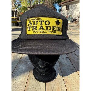 80s Auto Trader Original Snapback Cap Hat K-Brand Black Gold Patch Made in Korea